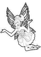 do wydruku kolorowanki Barbie Mariposa i baśniowa księżniczka, fajny obrazek do pokolorowania z magicznymi skrzydlatymi wróżkami numer  51